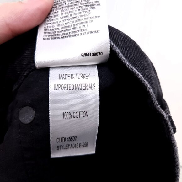 AGOLDE Straight Leg Jeans Women’s 29 Distress Black Button Fly Mid Rise Denim - Picture 12 of 15